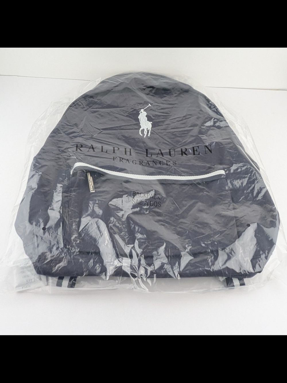 Ralph Lauren Fragrances World Of Polo Navy Blue Backpack with White Pony Accent - Picture 6 of 6